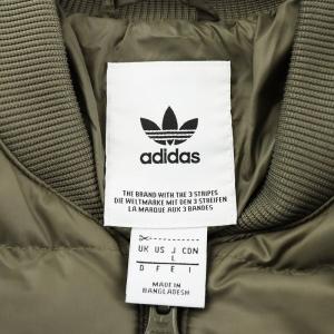 adidas Originals スーパースター 3ライン キルティング ダウンジャケット ロゴ ナイロン アウター L 茶 ブラウン FL0006