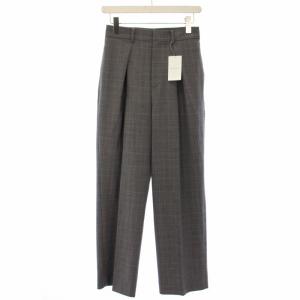 24AW チェックレイヤードタックパンツ スラックス 36 グレー 24030240614030 /TK
