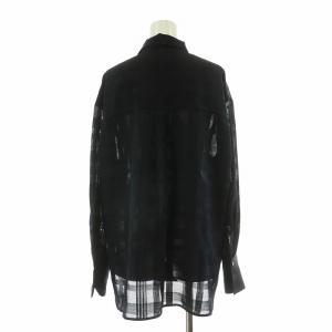 IENA 23SS カラミチェックシャツ ブラウス シアー 長袖 F ネイビー 23050900985010 /NQ