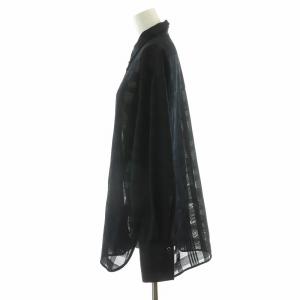 IENA 23SS カラミチェックシャツ ブラウス シアー 長袖 F ネイビー 23050900985010 /NQ