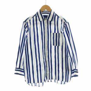シャツ ストライプ 長袖 36 ブルー ホワイト 4114423 /NQ