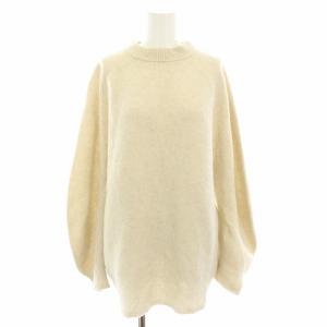 22AW ウールカシミヤラグランクルーネックプルオーバー ニット セーター 長袖 カシミヤ混 ベージュ