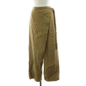 24SS オーバーラップパンツ ワイド バギー 麻 リネン 36 キャメル 24030900405010