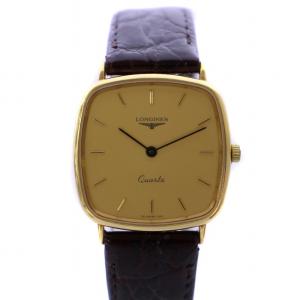 腕時計 アナログ クォーツ スクエア レザー ゴールド ブラウン L156.4