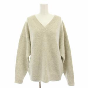 22AW アクア AQUA Vネックプルオーバー ニット セーター 長袖 カシミヤ混 グレー 22080900700030