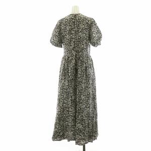 IENA シャドーフラワーカシュクールワンピース ロング 36 ブラウン ホワイト 22040900817020