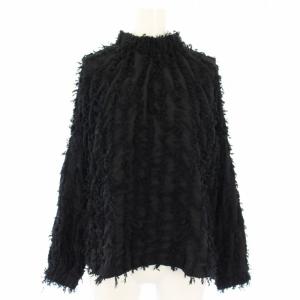 ジャカードカットトップス カットソー ブラウス 長袖 F 黒 673-4223315 /TK