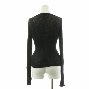 AURALEE リブニット カーディガン モヘヤ100％ 長袖 0 ブラック A7AC03MB /NQ