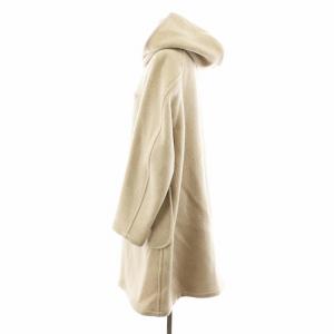 DANTON ウールモッサ ウールフードコート ロング丈 アウター 36 ベージュ JD-8905 /AN13