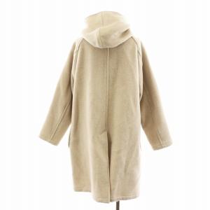 DANTON ウールモッサ ウールフードコート ロング丈 アウター 36 ベージュ JD-8905 /AN13