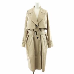 23SS Pe/ポプリンシングルトレンチコート スプリングコート ロング丈 38 ベージュ 23020900042010