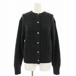 24AW ビジューボタンケーブルカーディガン ニットカーディガン 長袖 タグ付き ONE SIZE チャコールグレー