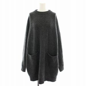 24AW クルーネックワイドチュニックプルオーバー ニット セーター 長袖 チャコールグレー 24080200559140