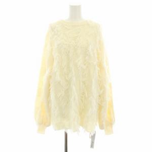 ララージ Laraaji 23AW カットフリンジプルオーバーニット セーター 長袖 タグ付き 38 白