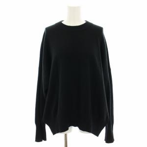 23AW カシミヤクルーネックプルオーバー ニット セーター 長袖 F 黒 ブラック 23080400610030