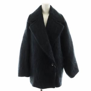 24AW モヘヤMIXシャギーダブルコート 36 ネイビー 24020370212040