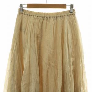 IENA 24SS ラミープリーツスカート フレア ロング 38 ベージュ 24060900504020 /NQ