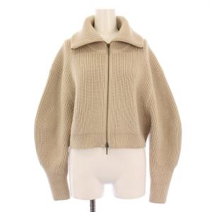 24AW 片畦ショートZipカーディガン ジャケット アウター ジップアップ ウール F ベージュ 24080240802040