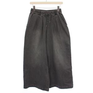 25SS C/R デニムワイドギャザーパンツ ジーンズ イージー ウエストゴム 38 グレー 25030462611010