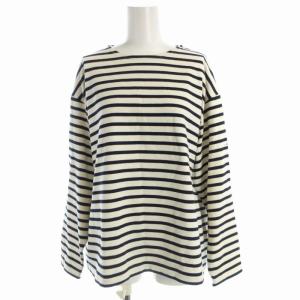 タグ付き カットソー ボーダー ボートネック 長袖 1 紺 ネイビー 白 ホワイト IP42-01 /RO