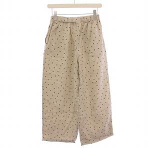 URBAN RESEARCH DOORS 23SS リネンドットイージーパンツ ワイド ウエストゴム ギャザー M グレージュ DR35-24T105