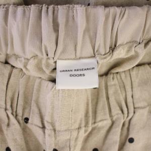 URBAN RESEARCH DOORS 23SS リネンドットイージーパンツ ワイド ウエストゴム ギャザー M グレージュ DR35-24T105