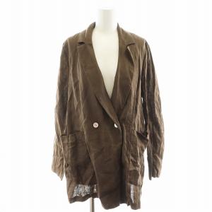 リネンシアージャケット ダブル シースルー 麻 M 茶 ブラウン 6694116300 /AN11