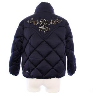 miumiu PIUMINO NYLON ダウンジャケット ビジュー 40 ネイビー