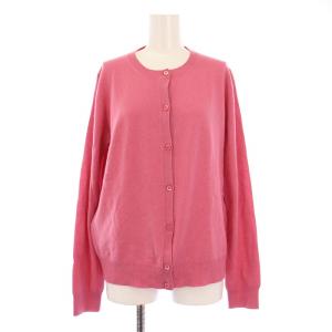 ニットカーディガン 長袖 クルーネック 薄手 カシミヤ 無地 46 ピンク /BB