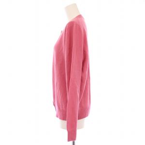 PRADA ニットカーディガン 長袖 クルーネック 薄手 カシミヤ 無地 46 ピンク /BB