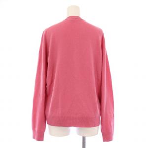 PRADA ニットカーディガン 長袖 クルーネック 薄手 カシミヤ 無地 46 ピンク /BB