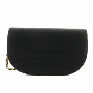 CHANEL ハーフムーン ココマーク ショルダーバッグ チェーン 6番台 ブラック