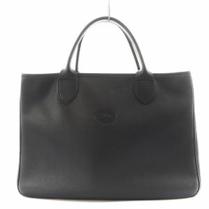 Longchamp トートバッグ ハンドバッグ ポーチ付き レザー 黒 ブラック /AN4