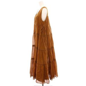 IENA コットンボイルノースリーブワンピース ロング F キャメル 19-040-900-9010-2-0 /YM