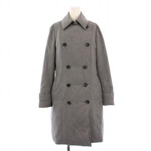 ダウンコート アウター ロング丈 ステンカラー ダブル 11 グレー /BB