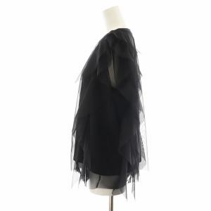 NOBLE 23SS チュールノースリーブトップス カットソー 黒 ブラック 23051240970020 /AN50
