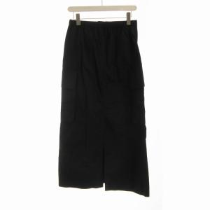 Spick&Span タグ付き カーゴポケットIラインスカート マキシ ロング ワーク 38 黒 ブラック 23-060-200-3042-3-0