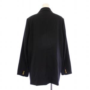 MILA OWEN MILAOWEN 24AW 金釦ダブルブレストロングブレザー テーラードジャケット アウター 総裏地 ウール混 F 黒 ブラック