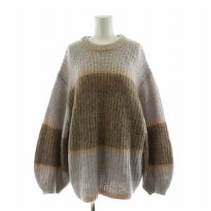 UND MOHAIR BICOLOR LOOSE KNIT ニット セーター 長袖 プルオーバー F グレー