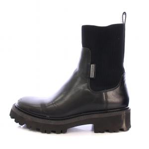 サイドゴアブーツ ショート 厚底 タンクソール 切替 37 黒 ブラック /BB