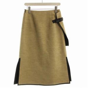 ADORE 台形スカート マキシ ロング 36 ベージュ 黒 ブラック 531-9140405 /RO