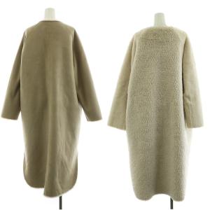 Ameri VINTAGE REVERSIBLE TWIN BOA COAT ノーカラーコート ボア リバーシブル アウター ロング