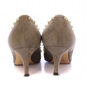 PELLICO パンプス ポインテッドトゥ ハイヒール スエード スタッズ 装飾 36.5 グレージュ /BB