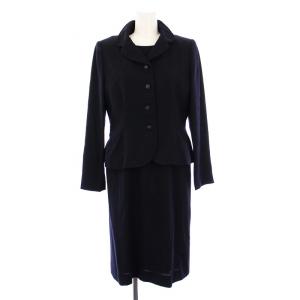 スーツ ジャケット ロングワンピース 半袖 9 紺 CF2703 /KH