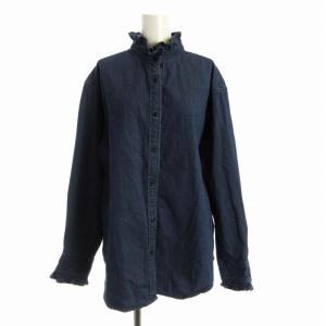 23AW デニムフリルブラウス シャツ 長袖 F インディゴ 23-051-462-1015-4-0 /RO