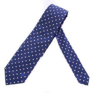 ネクタイ ドット柄 シルク 日本製 ブルー /BM