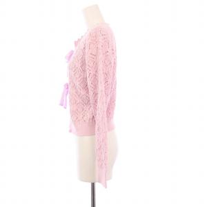 ニットカーディガン 長袖 ショート丈 リボン 1 ピンク 20439 /KH（2025