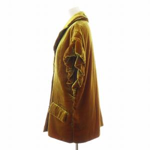 leur logette 中綿ジャケット 半袖 ベロア アウター 1 マスタード 02311 /AN26