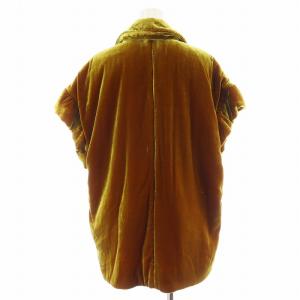 leur logette 中綿ジャケット 半袖 ベロア アウター 1 マスタード 02311 /AN26