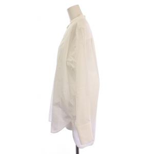 PAUL SMITH ビブヨークノーカラーシャツ ブラウス 長袖 バンドカラー 無地 40 白 ホワイト 135003 SH163B